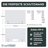 A+H Spuckschutz – Typ 5 – Spuckwand als Husten-/ Nies-/Greif-/Spritzschutz mit Durchreiche in vielen Größen (Höhe 600mm, Breite 500mm) - 4