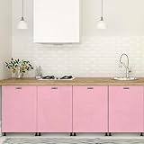 Hode Selbstklebende Folie Dekorfolie für Möbel Küche Möbelfolie Wasserdicht Vinyl Klebefolie Hochglanz Mit Glitzer Pink 40cmX300cm - 4