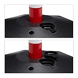 Relaxdays Kettenpfosten H x B x T: ca. 82 x 112 x 28 cm 4 Absperrpfosten aus Kunststoff mit 3 praktischen Absperrketten als Sperrpfosten mit stabilem Standfuß befüllbar mit Wasser, rot-weiß - 7