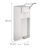 Relaxdays Eurospender 500 ml, Seifenspender Wandmontage, Desinfektionsmittelspender, Bügel-Mechanik, weiß - 4