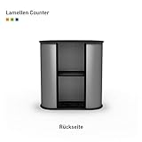 Lamellen Counter | ✓ Lamellentheke | ✓ Messetheke | ✓ Promotiontheke | ✓ Verkaufstheke von Vispronet® (Schwarz, Oval) - 3