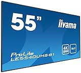 iiyama ProLite LE5540UHS-B1 138.68cm (55 Zoll) Digital Signage Display AMVA3 LED Panel 4K UHD Ultra Slim (VGA, DVI, HDMI x2, USB, RS232, RJ45 LAN, IR) schwarz - 4