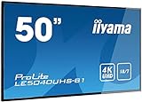 iiyama ProLite LE5040UHS-B1 127cm (50 Zoll) Digital Signage Display AMVA3 LED Panel 4K UHD Ultra Slim (VGA, DVI, HDMI x2, USB, RS232, RJ45 LAN, IR) schwarz - 2
