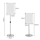DREAMADE Präsentationsständer Metall, Plakatständer Infoständer, Präsentationsständer drehbar, Werbeständer höheverstellbar, Silber (A3) - 3
