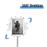 DREAMADE Präsentationsständer Metall, Plakatständer Infoständer, Präsentationsständer drehbar, Werbeständer höheverstellbar, Silber (A3) - 4